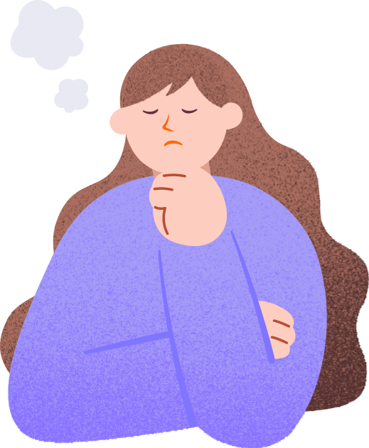 Qoo10出店や運用に悩む女性のイラスト